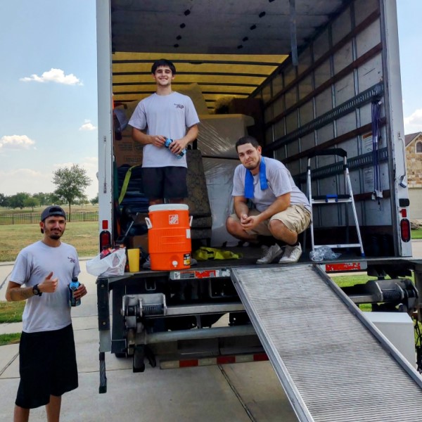 crew in the back of the truck